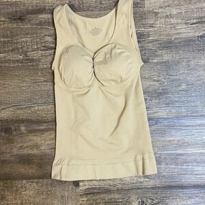 Seamless Sculpting Tank Built In Bra Nude XL Shapewear Core Stretch Body Contour